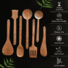 Almitra Sustainables Neem Wood Kitchen Ladle Set ( Set of 7 )