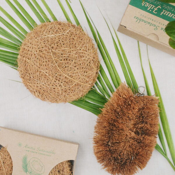 Almitra Sustainables Coconut Fiber- Coir Scrub & Vegetable Cleaner