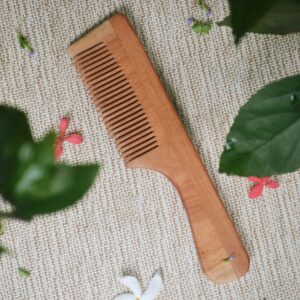 Neem Wood Hair Comb – Handle