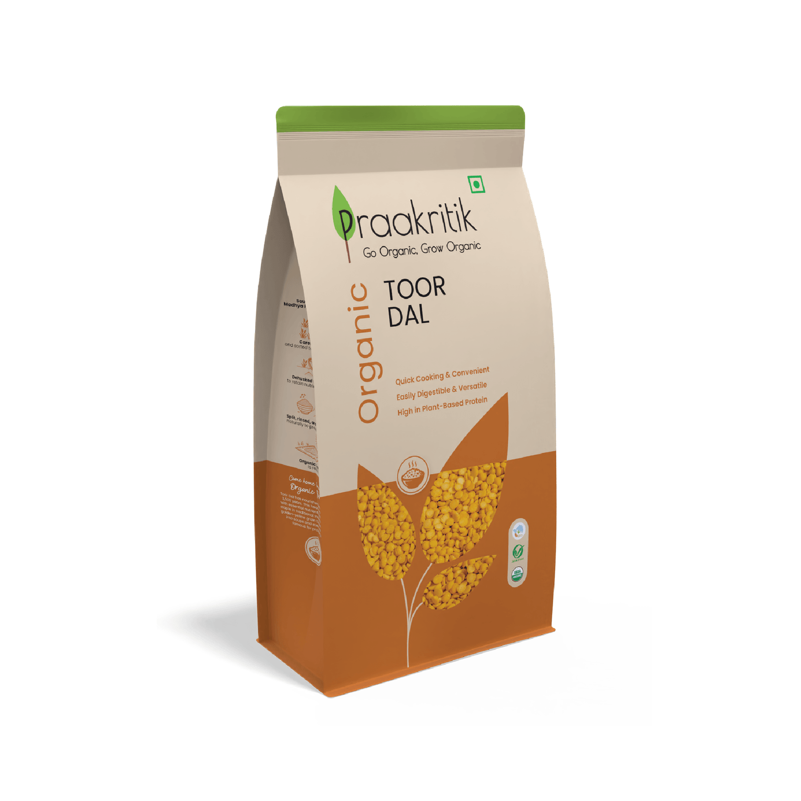 Praakritik Organic Tuvar Dal 500 G