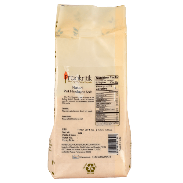Praakritik Natural Himalayan Pink Salt 500 G