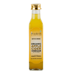 Praakritik Organic Apple Cider Vinegar with Ginger & Turmeric 250 ML