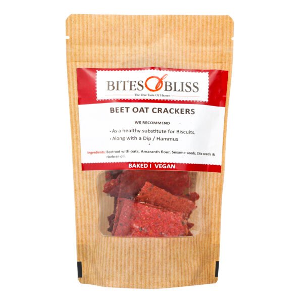 Bites of Bliss Beet Oat Crackers