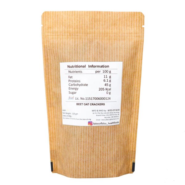 Bites of Bliss Beet Oat Crackers