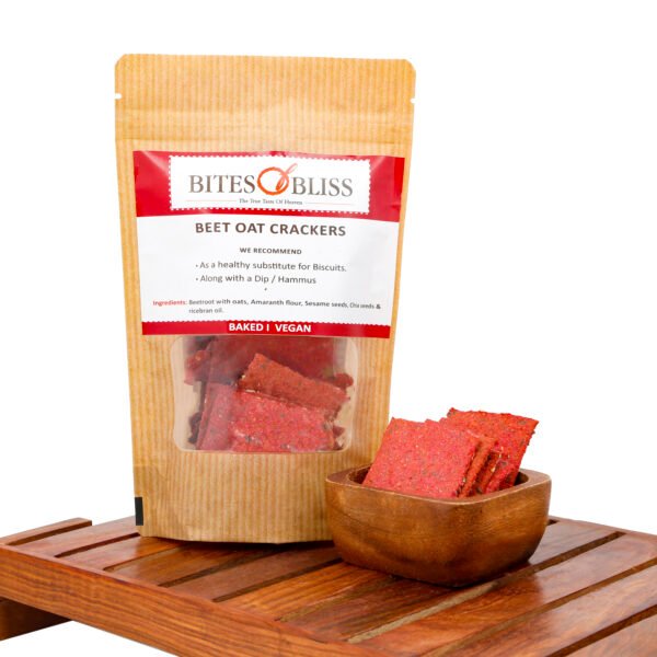 Bites of Bliss Beet Oat Crackers