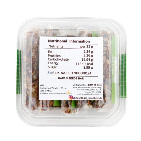 Bites of Bliss Date N Seeds Bar