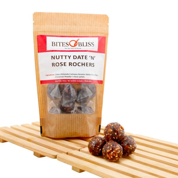 Bites of Bliss Nutty Date Rose Rochers
