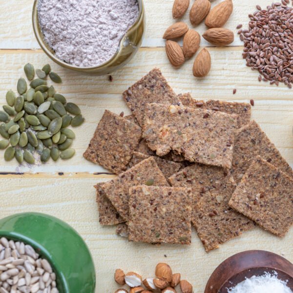 Bites of Bliss Keto Seedy Almond Crackers