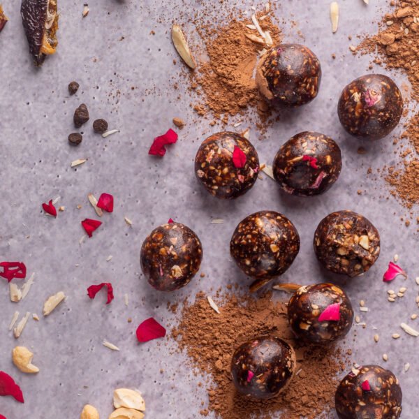 Bites of Bliss Nutty Date Rose Rochers