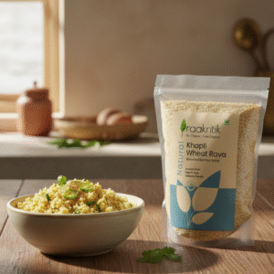 Praakritik Natural Khapli Wheat Rava Roasted Samba Rava